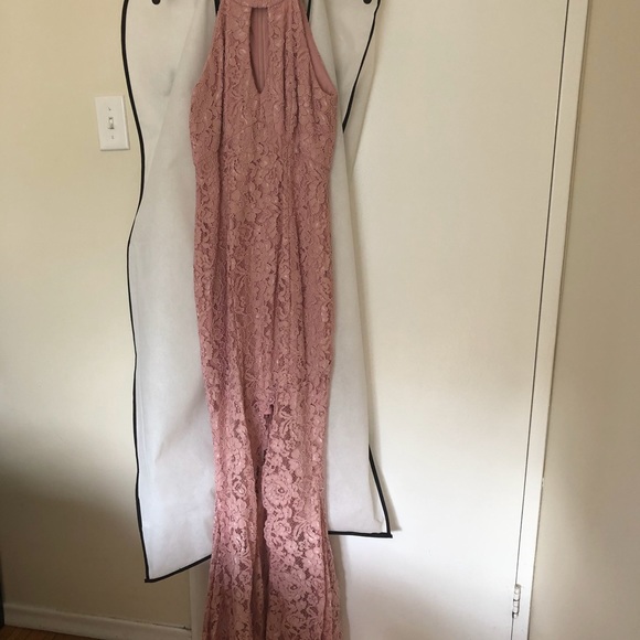 Pink Lace Halter Dress - Picture 2 of 5